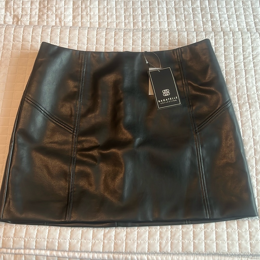 Faux Leather Skirt XL